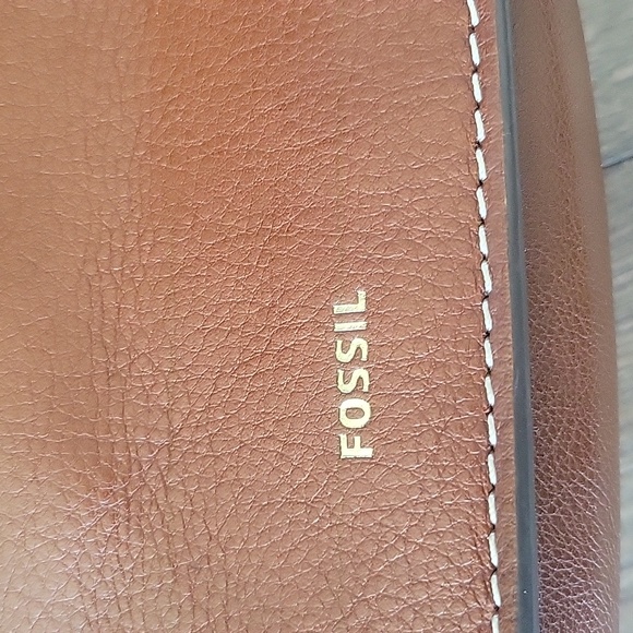 Fossil Ainsley Medium Brown Leather Crossbody Bag Shoulder Purse - Picture 10 of 14